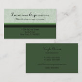 Carte de visite Pro Raffiné, Verte Clover (Devant / Derrière)