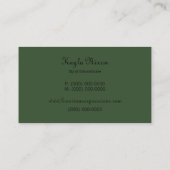 Carte de visite Pro Raffiné, Verte Clover (Dos)