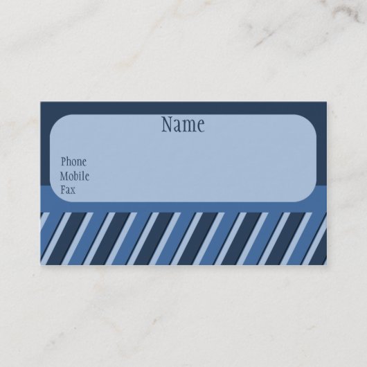 Carte de visite Pro Stripes, Bleu (Devant)