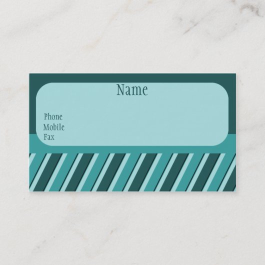 Carte de visite Pro Stripes, Turquoise (Devant)