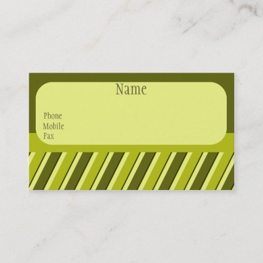 Carte de visite Pro Stripes, Vert olive (Devant)