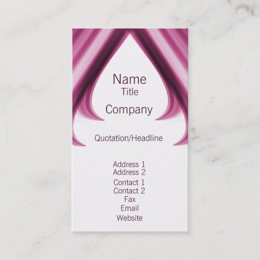 Carte de visite Pro Swirls I, Fuchsia (Devant)