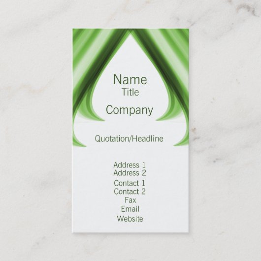 Carte de visite Pro Swirls I, Vert (Devant)
