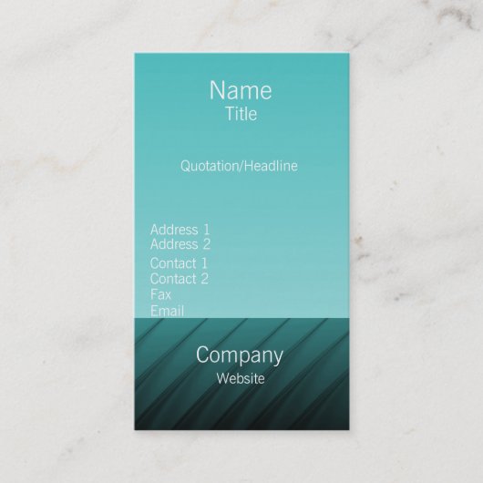 Carte de visite Pro Swirls II, Turquoise (Devant)