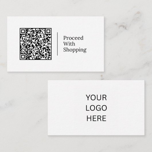 Carte De Visite Procéder à l'achat | Code QR personnalisable Logo (Devant / Derrière)