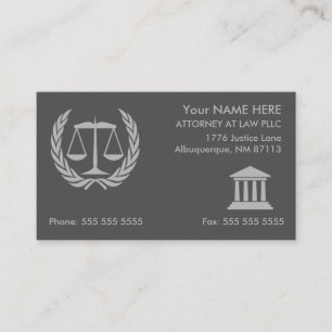 Carte De Visite Procureur à la loi Modern Grey Nomination