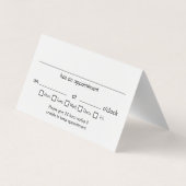 Carte De Visite Procureur à la loi Rendez-vous blanc (Dos)