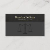 Carte De Visite Procureur à la loi Sophisticated Faux Black Linen (Devant)