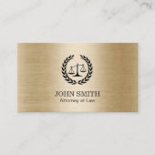Carte De Visite Procureur à la loi Stylish Brossé Or (Devant)