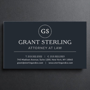 Carte De Visite Procureur à Law Black Silver Luxe