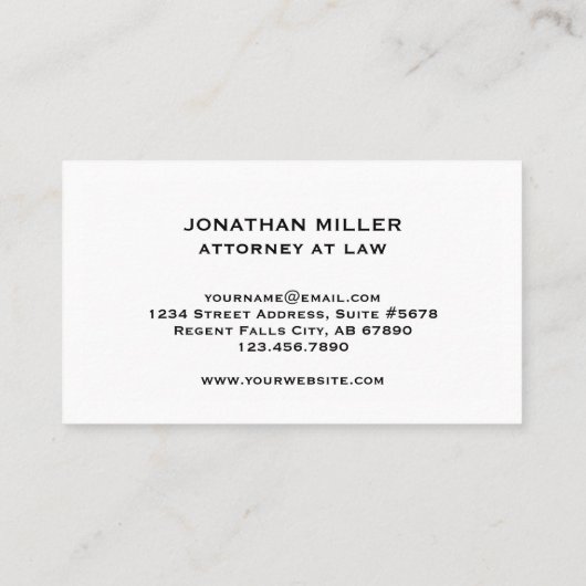 Carte De Visite Procureur à Law Classic White Gold Seal (Dos)