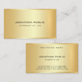 Carte De Visite Procureur avocat Gold Look Bureau de droit Modèle (Devant / Derrière)