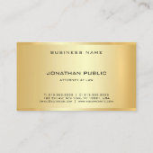 Carte De Visite Procureur avocat Gold Look Bureau de droit Modèle (Dos)