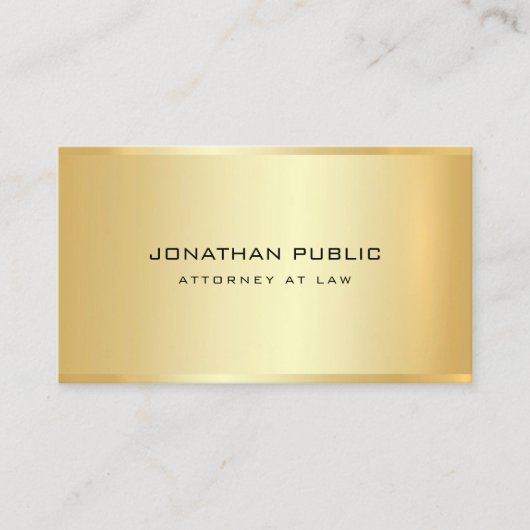 Carte De Visite Procureur avocat Gold Look Bureau de droit Modèle (Devant)