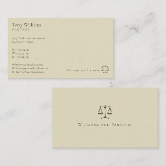 Carte De Visite Procureur | Avocat professionnel (Devant / Derrière)