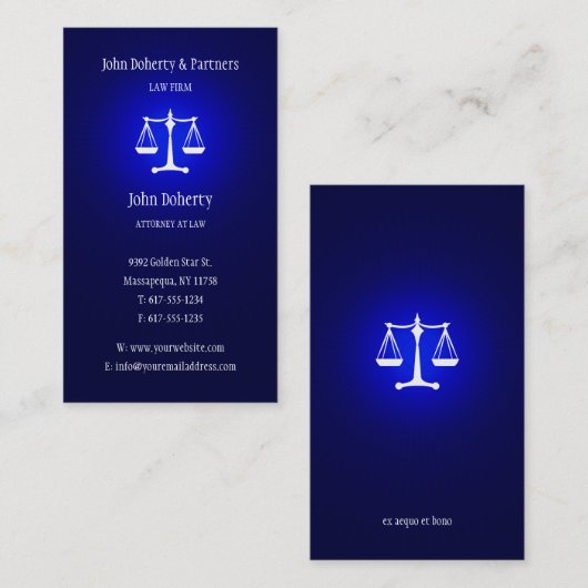 Carte De Visite Procureur | Bleu foncé (Devant / Derrière)