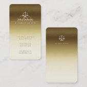 Carte De Visite Procureur | Classy Golden Scales of Justice (Devant / Derrière)