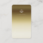 Carte De Visite Procureur | Classy Golden Scales of Justice (Dos)