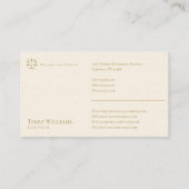 Carte De Visite PROCUREUR DE DROIT | Élégant Classy Golden (Dos)