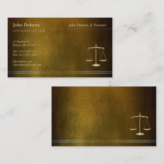 Carte De Visite PROCUREUR DE DROIT | Unique (Devant / Derrière)