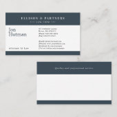 Carte De Visite Procureur | Elégant graphite noir clair (Devant / Derrière)