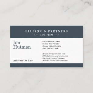 Carte De Visite Procureur   Elégant graphite noir clair