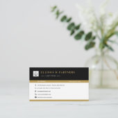 Carte De Visite Procureur | Elégant professionnel Gold Noir (Debout devant)