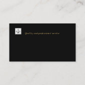 Carte De Visite Procureur | Elégant professionnel Gold Noir (Dos)