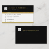 Carte De Visite Procureur | Elégant professionnel Gold Noir (Devant / Derrière)