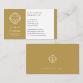 Carte De Visite Procureur | Elégante balance Gold (Devant / Derrière)