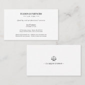 Carte De Visite Procureur | Élégantes échelles (Devant / Derrière)