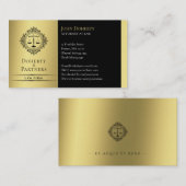 Carte De Visite Procureur | Élégantes échelles Black Gold (Devant / Derrière)