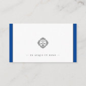 Carte De Visite Procureur | Élégantes échelles bleu foncé (Dos)