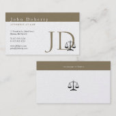 Carte De Visite Procureur | Initiales d'or (Devant / Derrière)