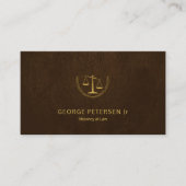 Carte De Visite Procureur luxe or échelle de cuir brun (Devant)