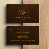 Carte De Visite Procureur luxe or échelle de cuir brun