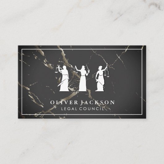 Carte De Visite Procureur | Marbre | Justice aveugle (Devant)