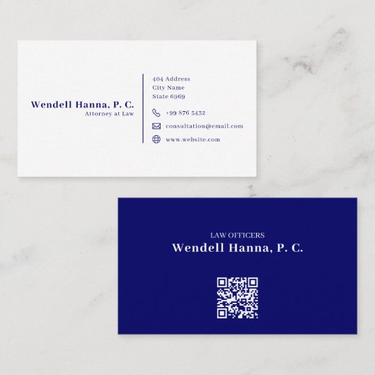 Carte De Visite Procureur Moderne De Droit | Simple (Devant / Derrière)