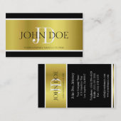 Carte De Visite Procureur Monogramme Gold Metallic (Devant / Derrière)