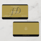 Carte De Visite Procureur noir d'or à la loi | Avocat (Devant / Derrière)