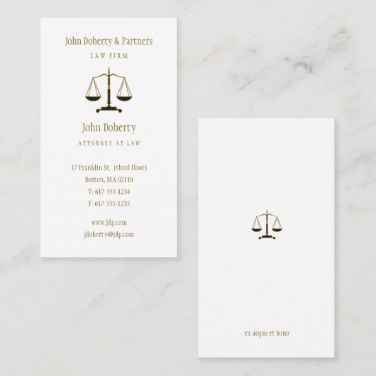 Carte De Visite Procureur | Or élégant (Devant / Derrière)