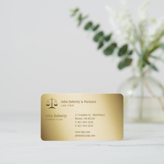 Carte De Visite Procureur | Or élégant (Debout devant)