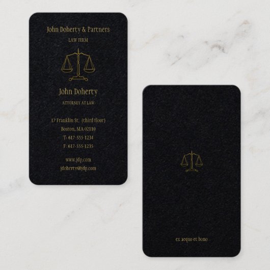Carte De Visite Procureur | Or élégant (Devant / Derrière)