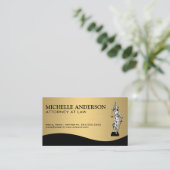 Carte De Visite Procureur | Or métallique | Symbole Droit Justice (Debout devant)