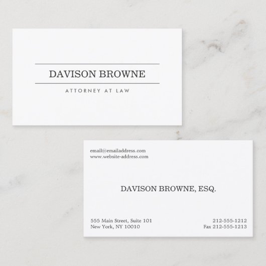 Carte De Visite Procureur professionnel (Devant / Derrière)