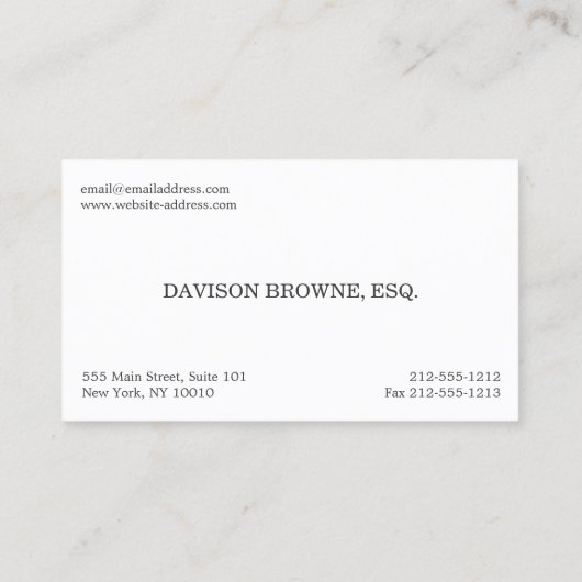 Carte De Visite Procureur professionnel (Dos)