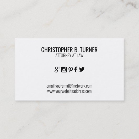 Carte De Visite Procureur professionnel (Dos)