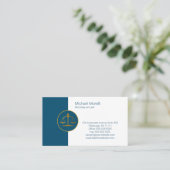 Carte De Visite Procureur professionnel bleu | Blanc (Debout devant)