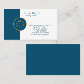 Carte De Visite Procureur professionnel bleu | Blanc