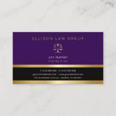 Carte De Visite Procureur | Professionnel Gold Purple (Devant)